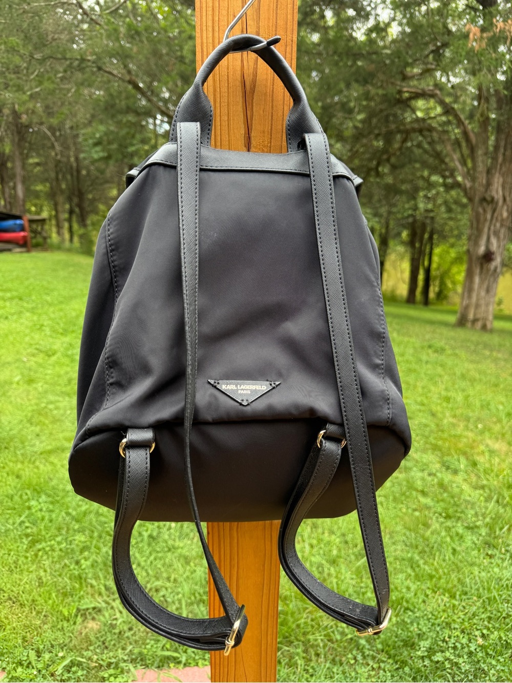 Karl Lagerfeld Nylon Backpack Pom Pom - Picture 6 of 11